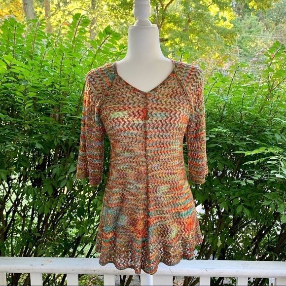 *SALE* EUC Gorgeous Boho Crochet Multicolored Top! - Picture 2 of 13